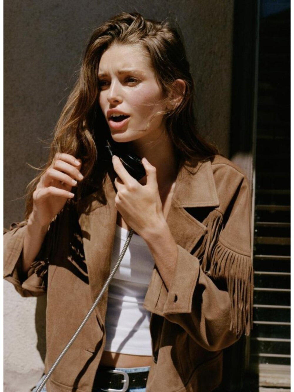 ZARA FRINGED FAUX SUEDE JACKET - Picture 2 of 5